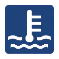 Pictograma vectorial de temperatura del refrigerante. Símbolo de alerta térmica.