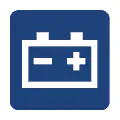 Pictograma vectorial de carga de batería. Icono de sistema eléctrico automotriz.
