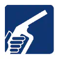 Pictograma vectorial automotriz: combustible. Símbolo de abastecimiento de carburante.