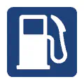 Pictograma vectorial de surtidor de gasolina. Símbolo de nivel de combustible.