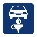 Pictograma vectorial automotriz: mecánica - cambio de aceite. Señal de servicio de lubricación.