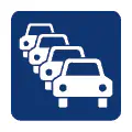 Pictograma vectorial automotriz: retención. Símbolo de tráfico lento o congestión.