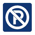 Pictograma vectorial automotriz: no estacionar. Símbolo de prohibición de aparcado.