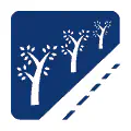Pictograma vectorial automotriz: carretera. Gráfico de autovía y rutas viales.