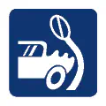 Pictograma vectorial automotriz: impacto señal. Símbolo de accidente vial.