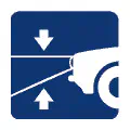 Pictograma vectorial automotriz: graduación de luces. Icono para reglaje de faros.