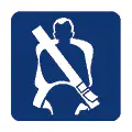 Pictograma vectorial automotriz: cinturón. Señal de seguridad obligatoria.