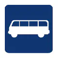 Pictograma vectorial de bus. Icono para paradas y terminales de autobús.