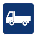 Pictograma vectorial de pick-up abierta. Icono de transporte de materiales.