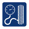 Pictograma vectorial automotriz: presión de aire. Señal de inflado de neumáticos.