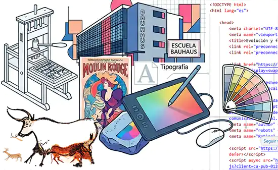 Del trazo rupestre al código HTML: el viaje del diseño a través de la historia.