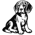 Beagle puppy vector image for plotter cutting.