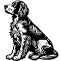 Setter inglês vetorizado para corte em plotter e gravura.