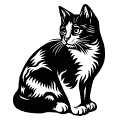 Gato de pêlo curto europeu vetorizado para cortar em plotter.