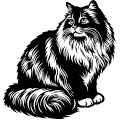 Gato Ragdoll vetorizado para cortar em plotter.