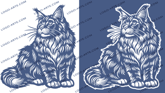 Imagens vetoriais de Gato Maine Coon disponíveis para descarregar.