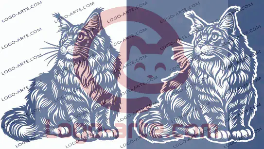 Maine Coon Cat vector graphics available for download.