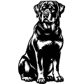 Vetor de cão Rottweiler para plotter de corte e gravura.