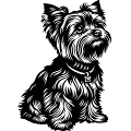 Yorkshire terrier (Yorkie) vetorial para corte em plotter e gravura.