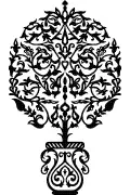 Arabesco con forma di albero vettoriale per plotter.