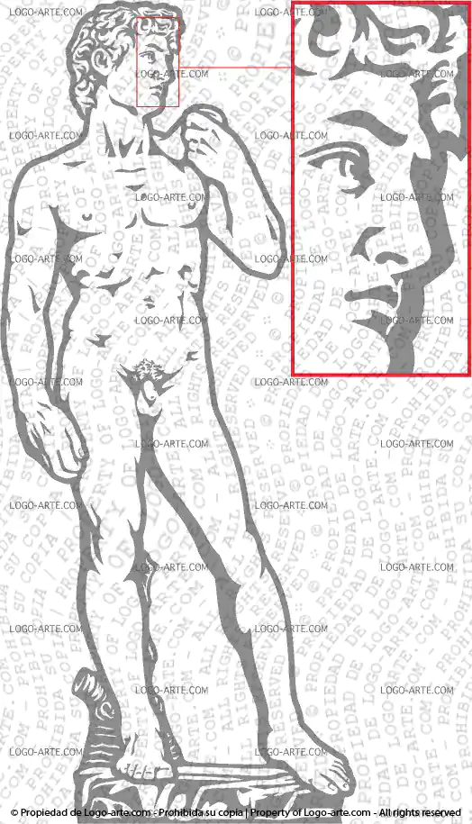 Imagen vectorial del David de Miguel Ángel para cortar en plotter o grabado.