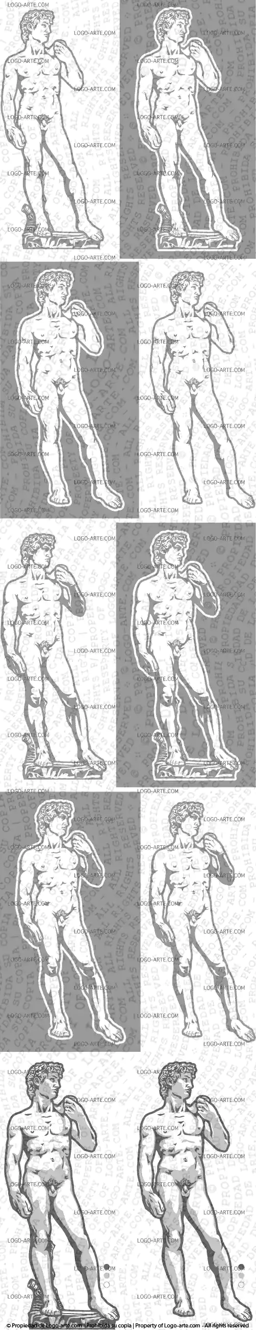 Imágenes vectoriales del David de Miguel Ángel para descargar.
