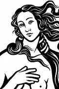 Immagine vettoriale di La Nascita di Venere per plotter.