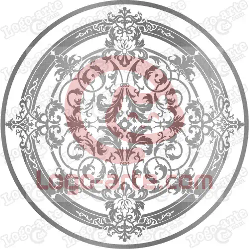 Black and white decorative rosette vector art for plotter cutting, engraving and printing.