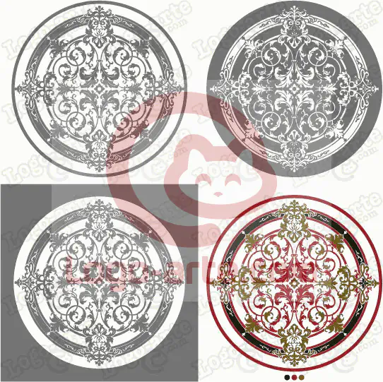 Vector images of the decorative rosette, available for download.