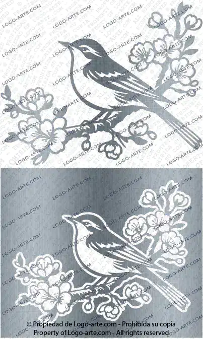 Vector images of nightingale perched on a cherry tree branch available for download.