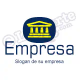 Logo templo griego, construcción, reformas, seguros, solidez, fuerza.