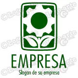 Pictograma vectorial Logo industria, engranaje flor, medio ambiente, conservación natural, conciencia medio ambiental.