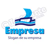 Logo barco en mar, actividades marinas, industria marina,  multimedia, informática, web.
