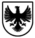 Escudo heráldico vectorial del apellido Aguilar para grabado CNC, chorro de arena y corte en plotter formato DXF.