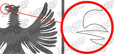 Las puntas y ángulos de este escudo heráldico vectorial están redondeados para facilitar el corte y pelado.