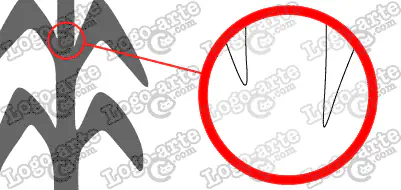 Las puntas y ángulos de este escudo heráldico vectorial están redondeados para facilitar el corte y pelado.