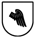 Escudo heráldico vectorial del apellido Alegre para grabado CNC, chorro de arena y corte en plotter formato DXF.