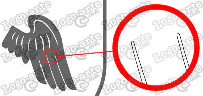 Las puntas y ángulos de este escudo heráldico vectorial están redondeados para facilitar el corte y pelado.