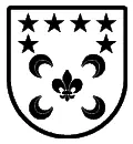 Escudo heráldico vectorial del apellido Alegre para grabado CNC, chorro de arena y corte en plotter formato DXF.
