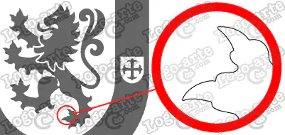 Las puntas y ángulos de este escudo heráldico vectorial están redondeados para facilitar el corte y pelado.