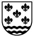Escudo heráldico vectorial del apellido Alvarado para chorro de arena en mármol y grabado CNC en piedra formato DXF.