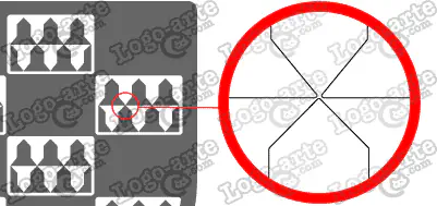 Las puntas y ángulos de este escudo heráldico vectorial están redondeados para facilitar el corte y pelado.