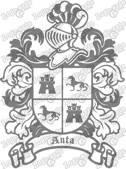 Escudo heráldico del apellido Anta en vectores para cortar en plotter.