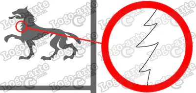 Las puntas y ángulos de este escudo heráldico vectorial están redondeados para facilitar el corte y pelado.
