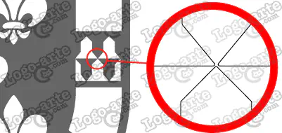 Las puntas y ángulos de este escudo heráldico vectorial están redondeados para facilitar el corte y pelado.