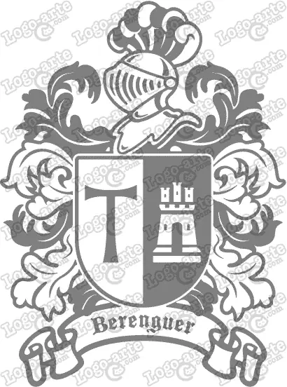 Escudo heráldico del apellido Berenguer en vectores para cortar en plotter.