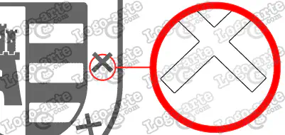 Las puntas y ángulos de este escudo heráldico vectorial están redondeados para facilitar el corte y pelado.