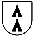 Escudo heráldico vectorial del apellido Cabañas para grabado CNC, chorro de arena y corte en plotter formato DXF.