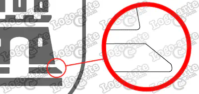 Las puntas y ángulos de este escudo heráldico vectorial están redondeados para facilitar el corte y pelado.