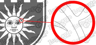 Las puntas y ángulos de este escudo heráldico vectorial están redondeados para facilitar el corte y pelado.